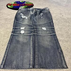 NAVY CITY INK ACID WASHED JEANS
